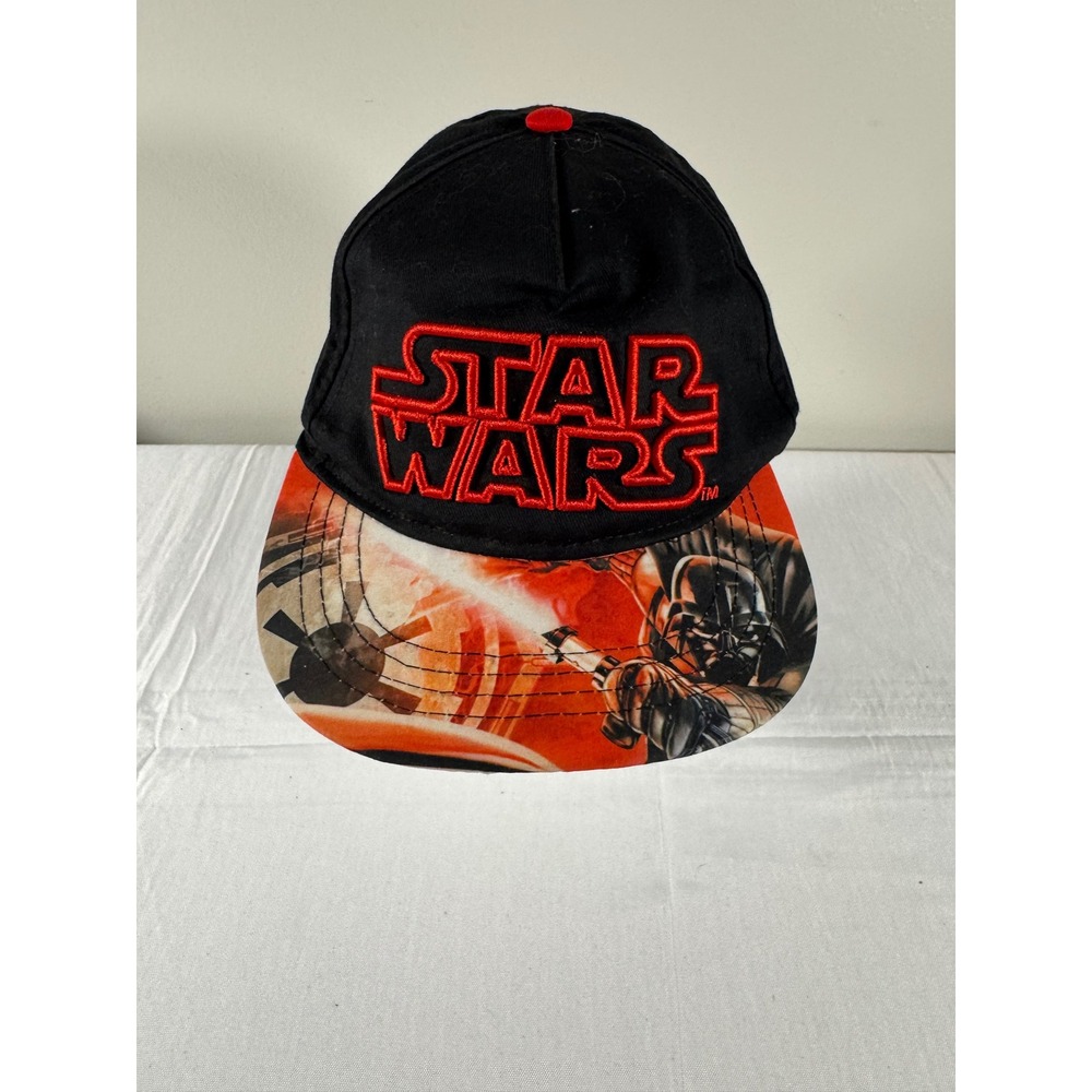 Star Wars Darth Vader Snapback Hat Black Red Embroidered Logo Graphic Brim Cap
